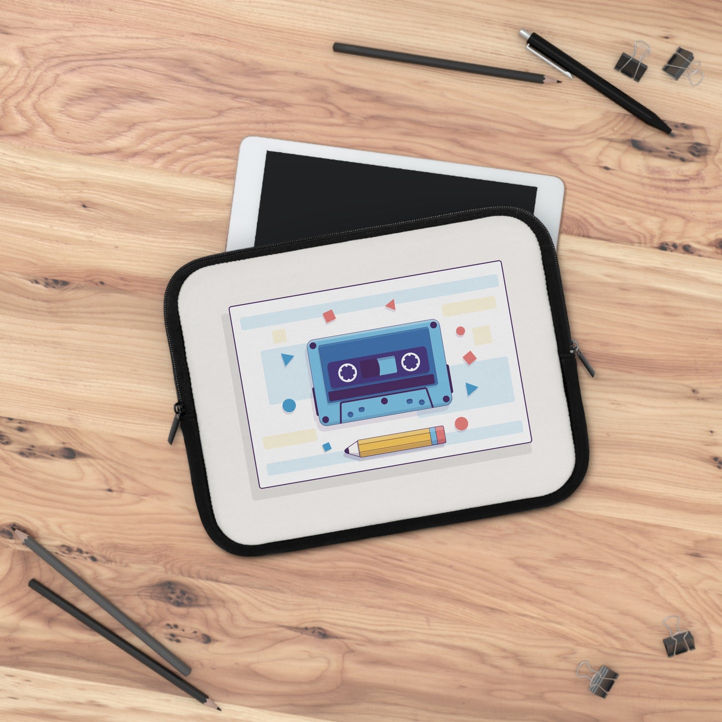 Retro Mindset | Classic Cassette Tape & Pencil Creative Laptop Sleeve