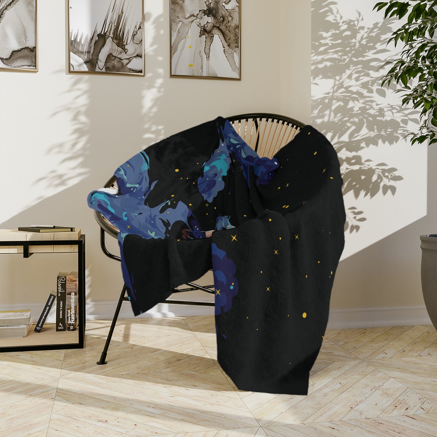Premium Velveteen Microfiber Blanket | Girl Among the Stars