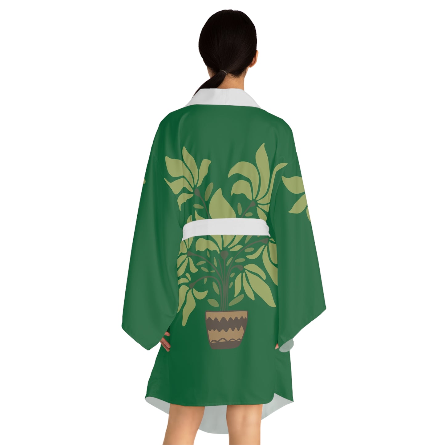 Unisex Long-Sleeve Kimono | Green Serenity