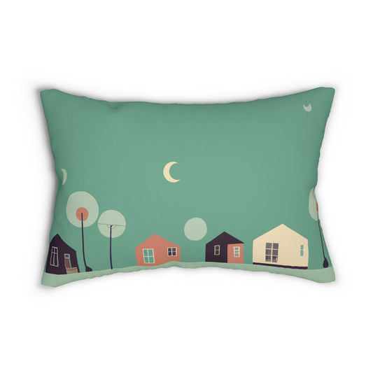Townhouse Doodle Lumbar Pillow | Bring Artistic Whimsy to Your Home