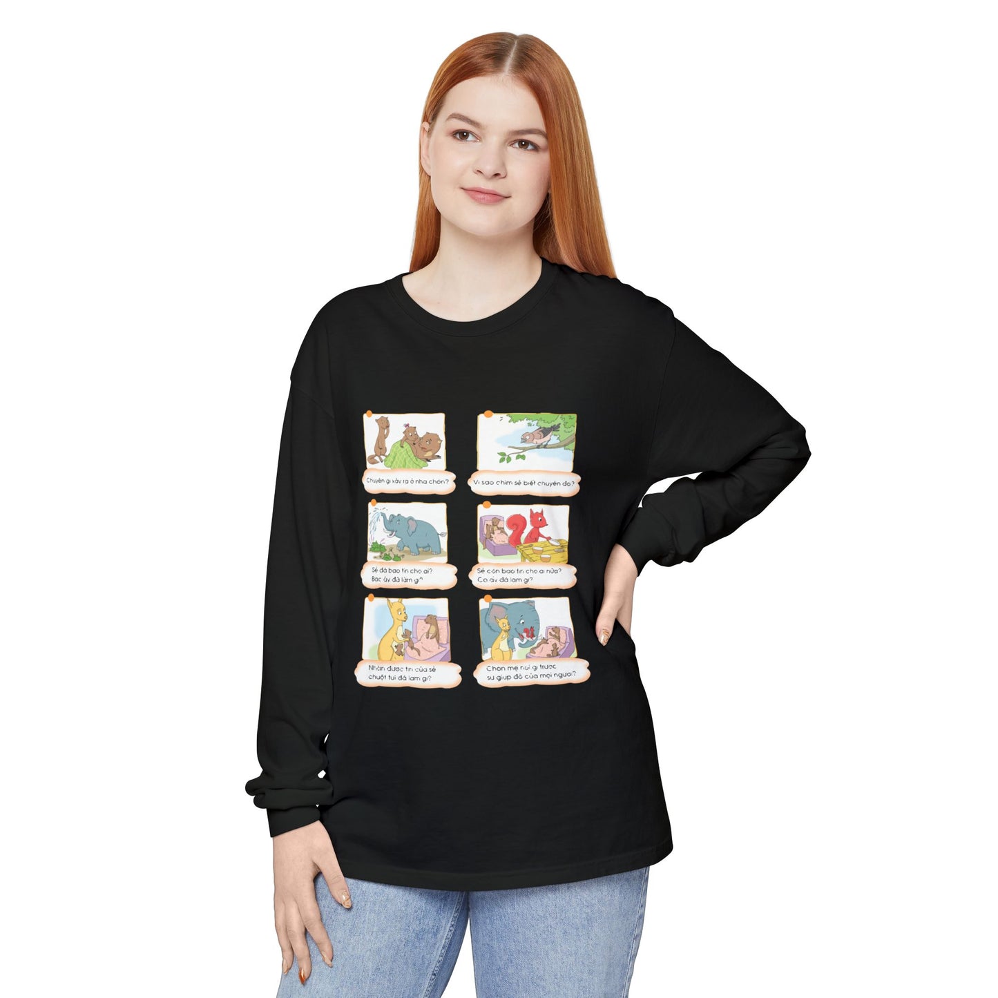 Premium Unisex Garment-Dyed Long Sleeve Tee | A Story of Kind Neighbors