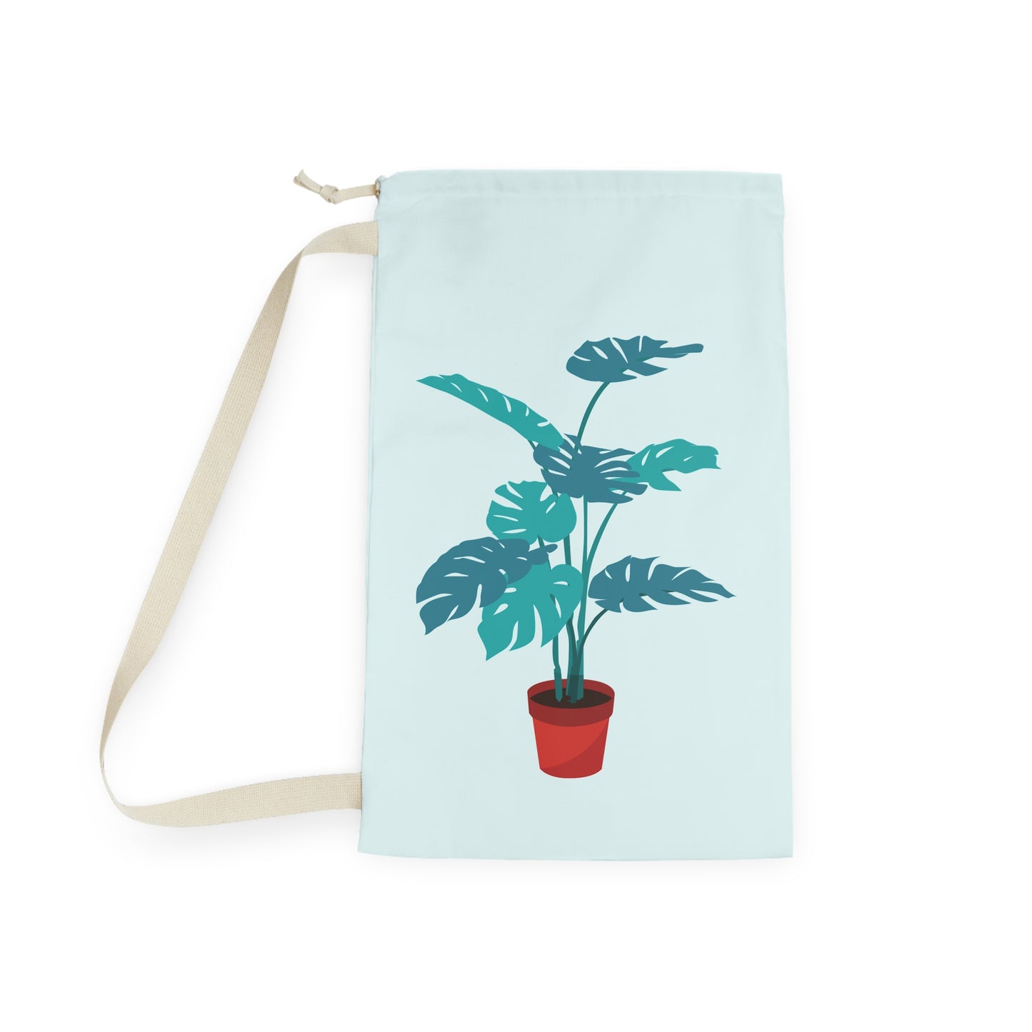Large Laundry Bag | Green Monstera Plant Design