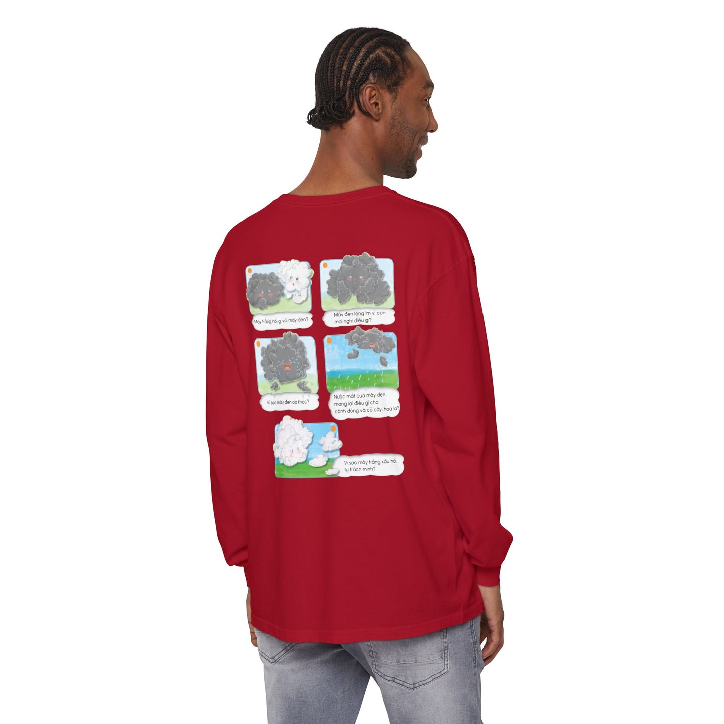 Premium Unisex Garment-Dyed Long Sleeve Tee | A Story of Kind Neighbors