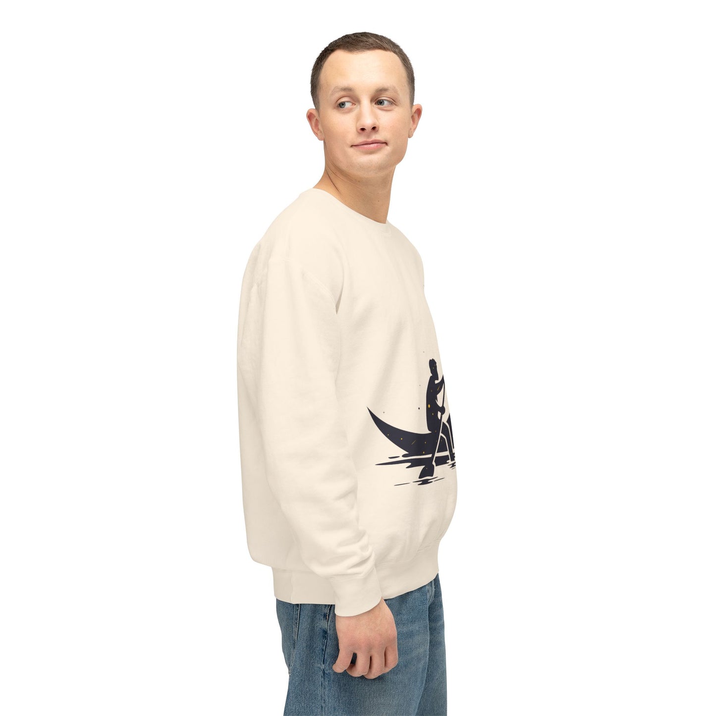Unisex Lightweight Crewneck Sweatshirt | Rowing on the Moon