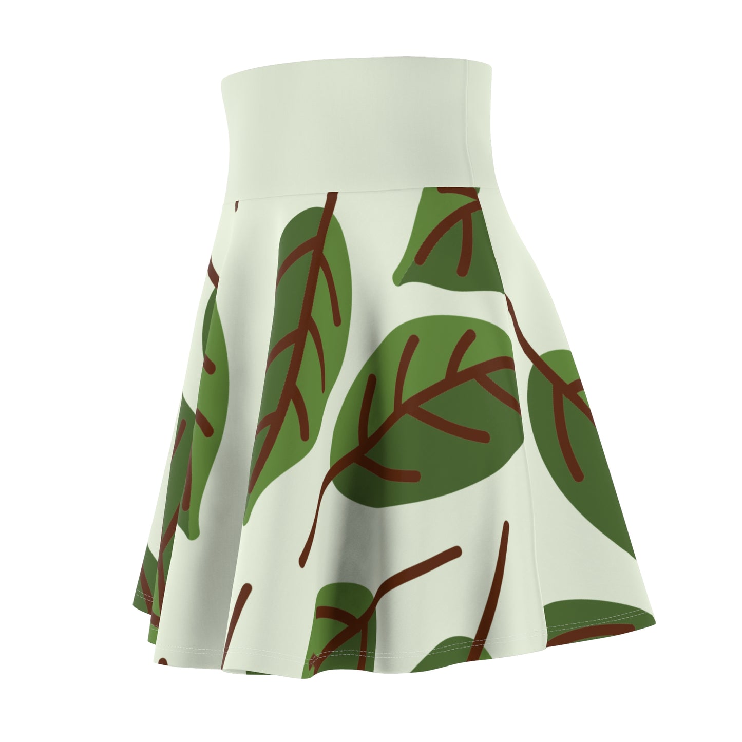 Leafy Freedom Vibes | Women’s Skater Skirt with Fresh Leaf Pattern