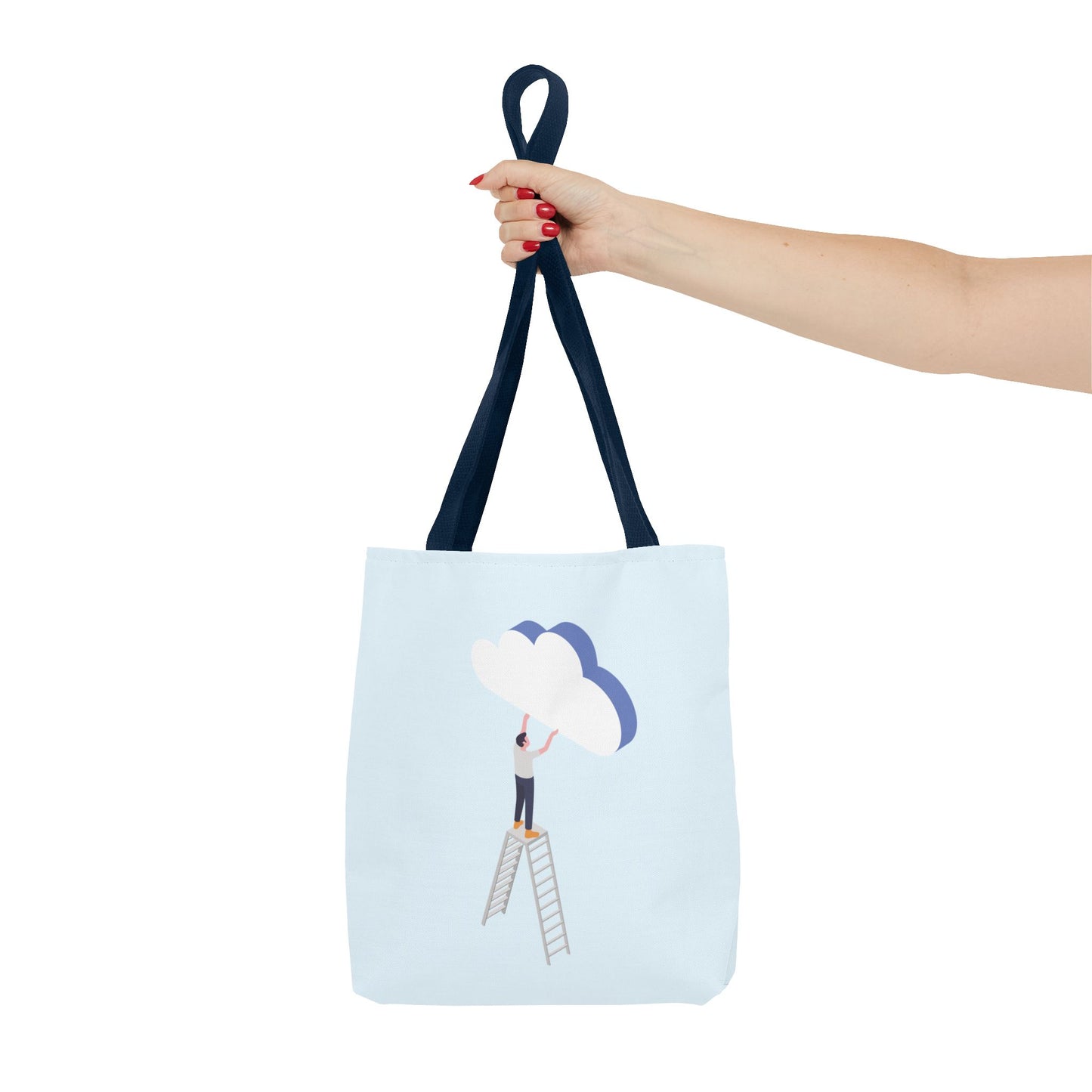 Hold Your Dreams | Artistic Tote Bag with Man Hugging a Cloud