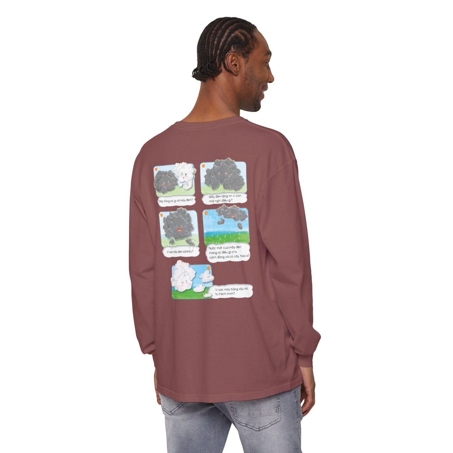 Premium Unisex Garment-Dyed Long Sleeve Tee | A Story of Kind Neighbors