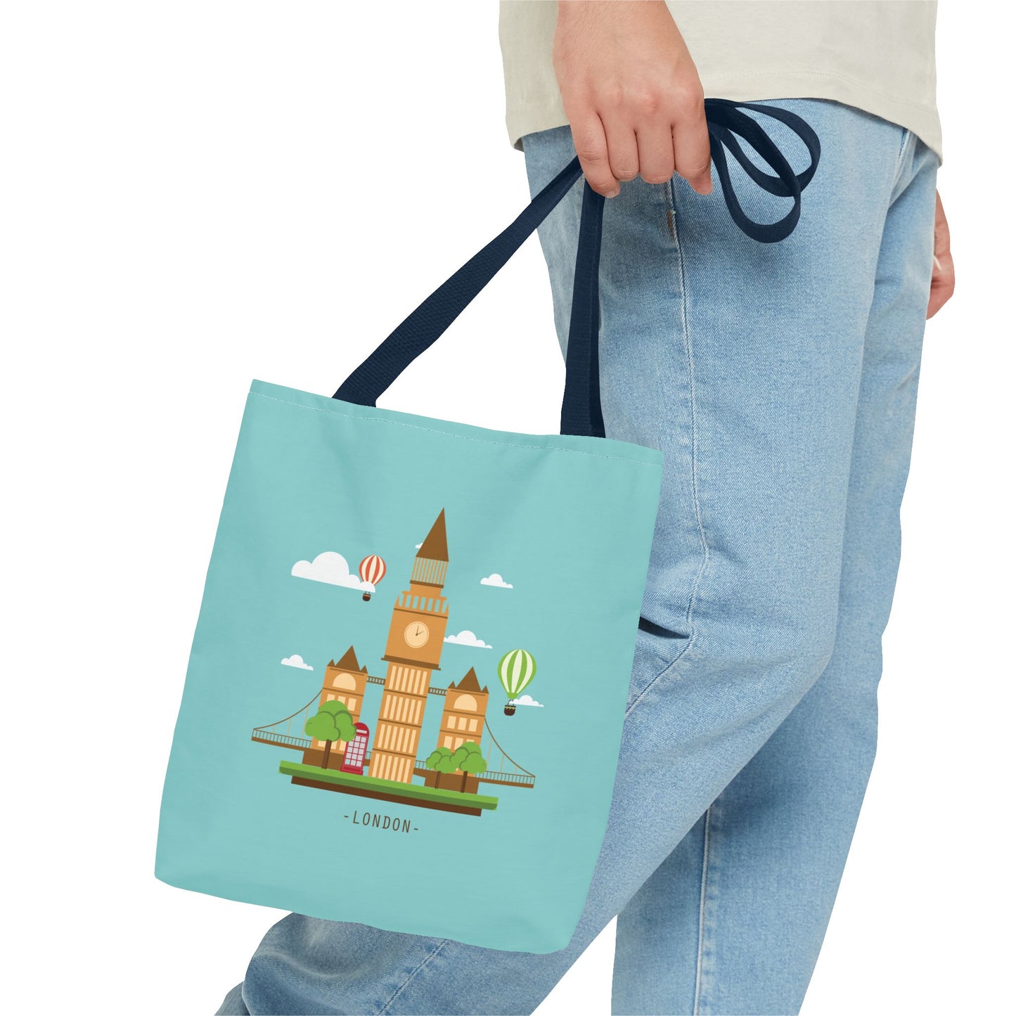 Timeless London Vibes | Artistic Tote Bag Inspired by British Landscape & Classic Clock