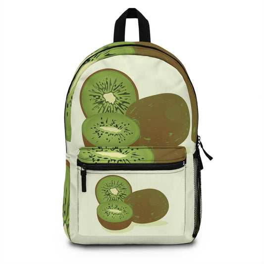 “Zesty Vibes | Fruit Print Kiwi Backpack | Fresh – Friendly – Fun!”