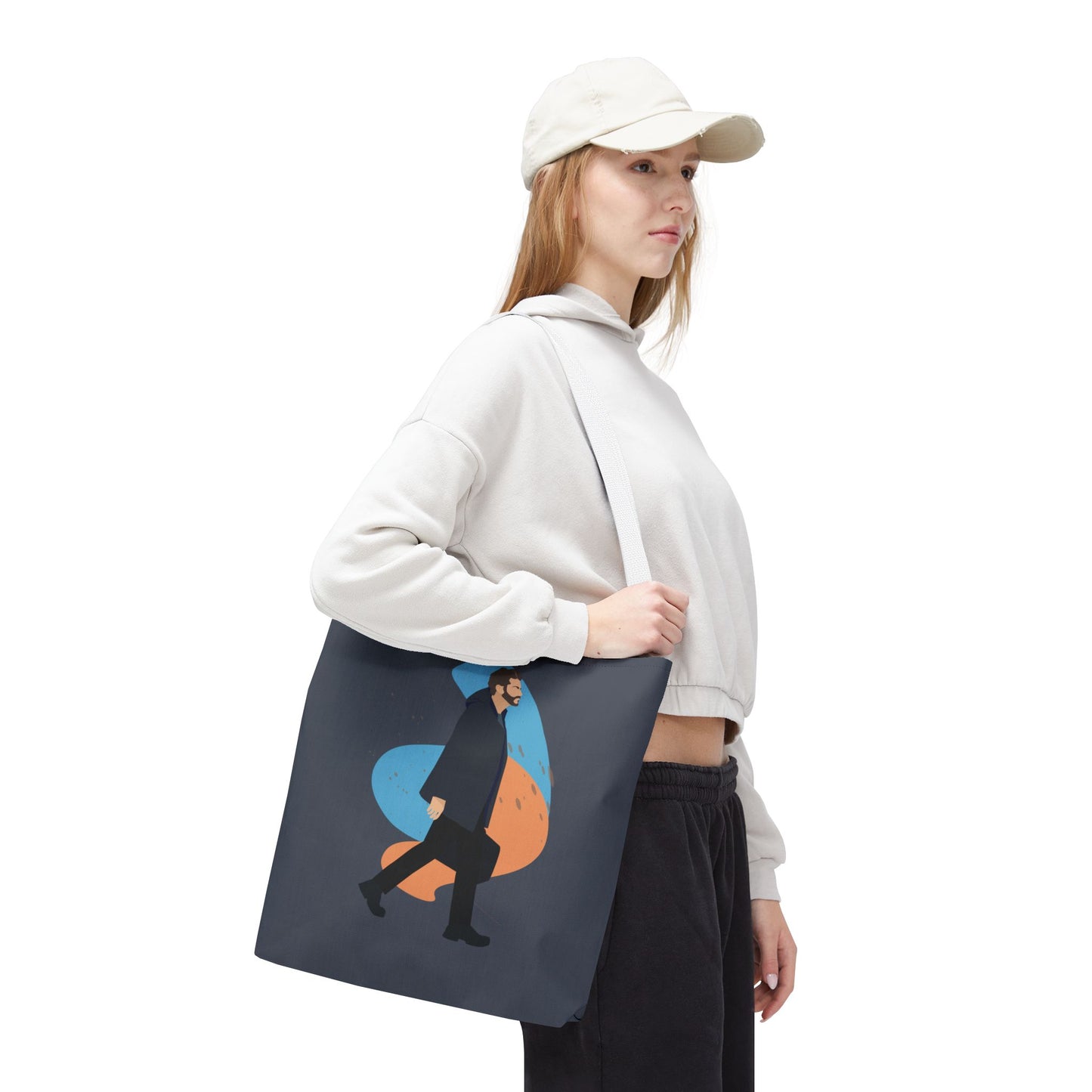 Workday Vibes | Artistic Tote Bag Featuring a Working Man