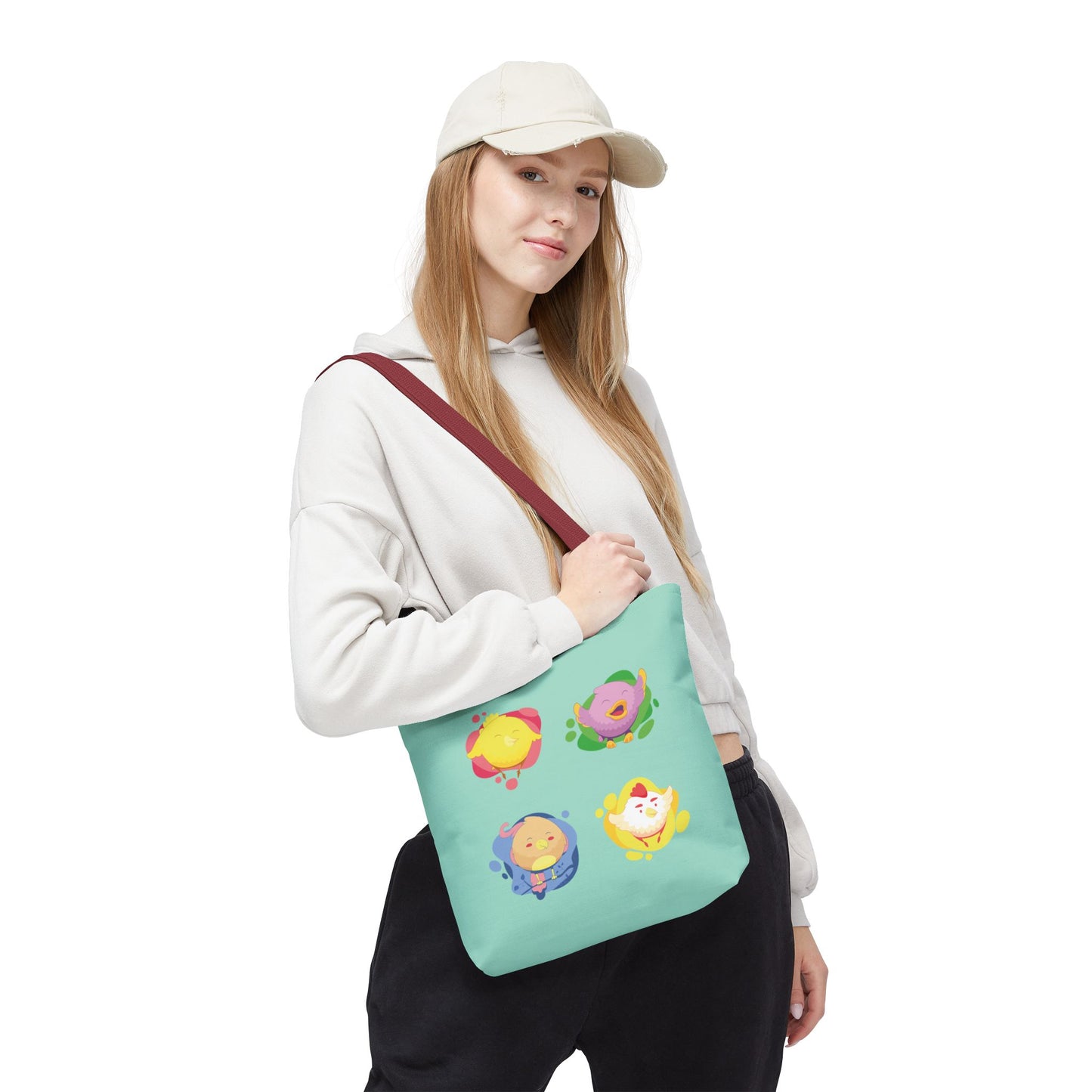 Happy Farm Friends | Cute Chicken & Parrot Tote Bag