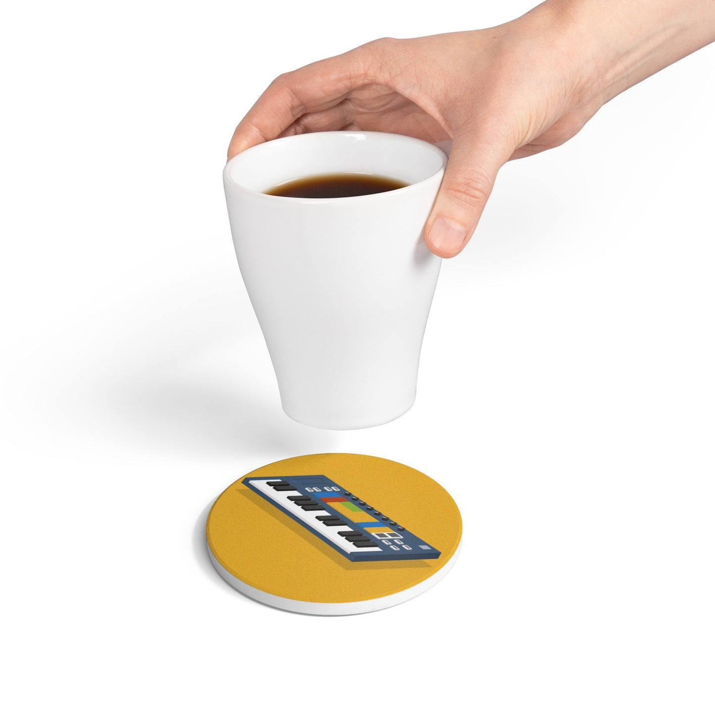 “Mix Your Mood” Ceramic Coaster | DJ-Inspired Table Style