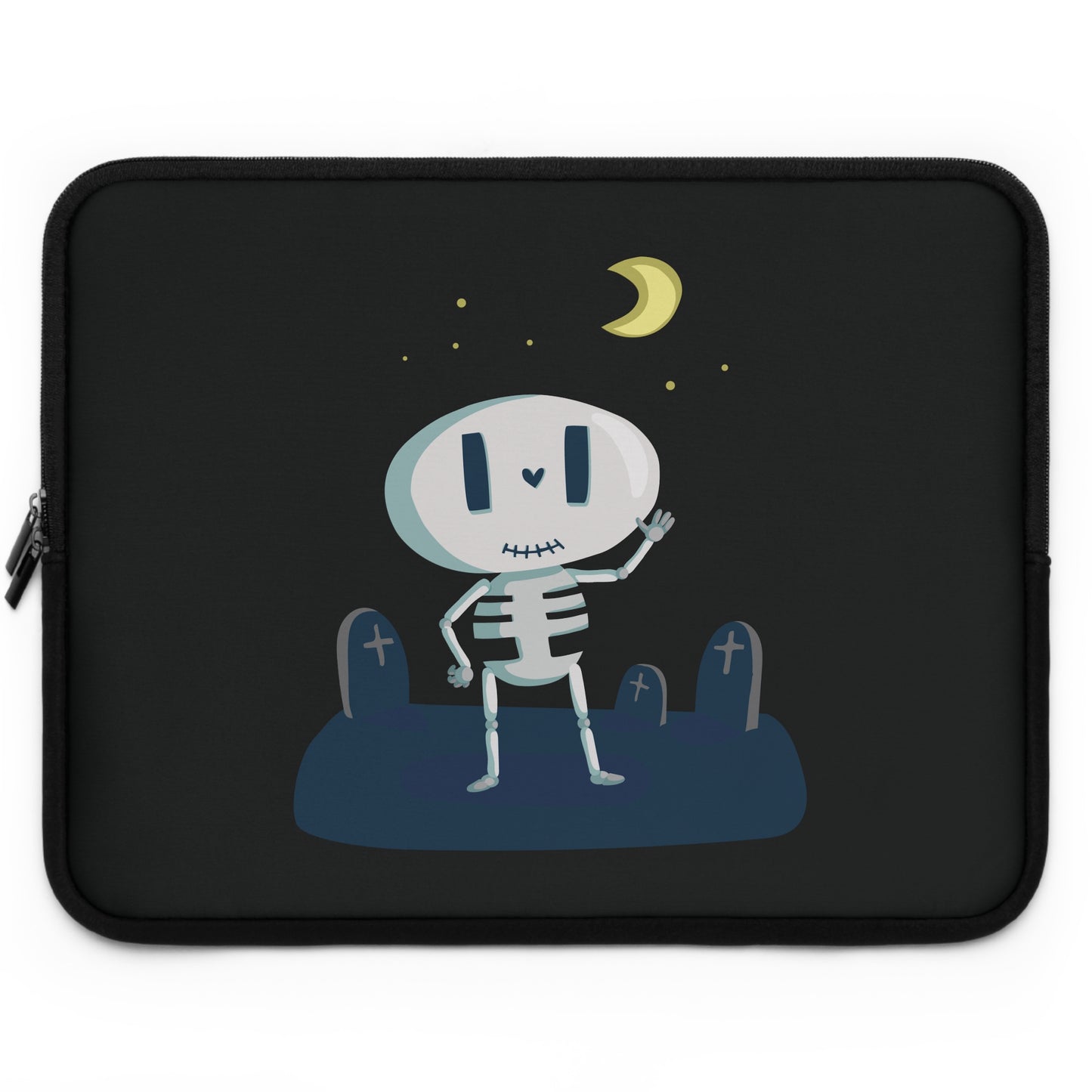 Funny Bones Vibes | Cartoon Skeleton Laptop Sleeve Fun & Playful