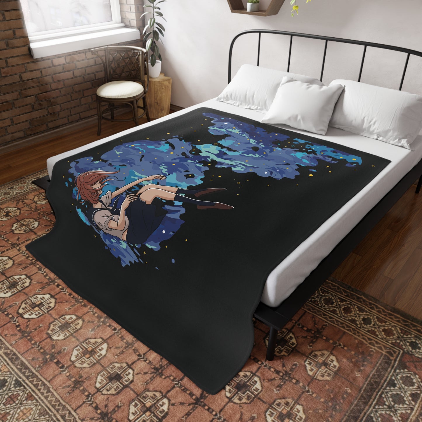 Art Plush Fleece Blanket | The Girl and the Waterfall Moment