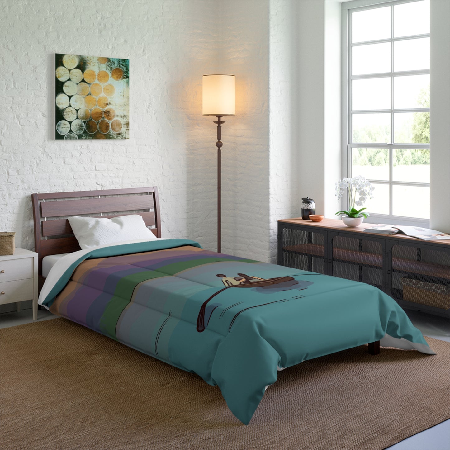 Love on the Lake | Romantic Rowing Duo | Dreamy Comforter for Peaceful Nights