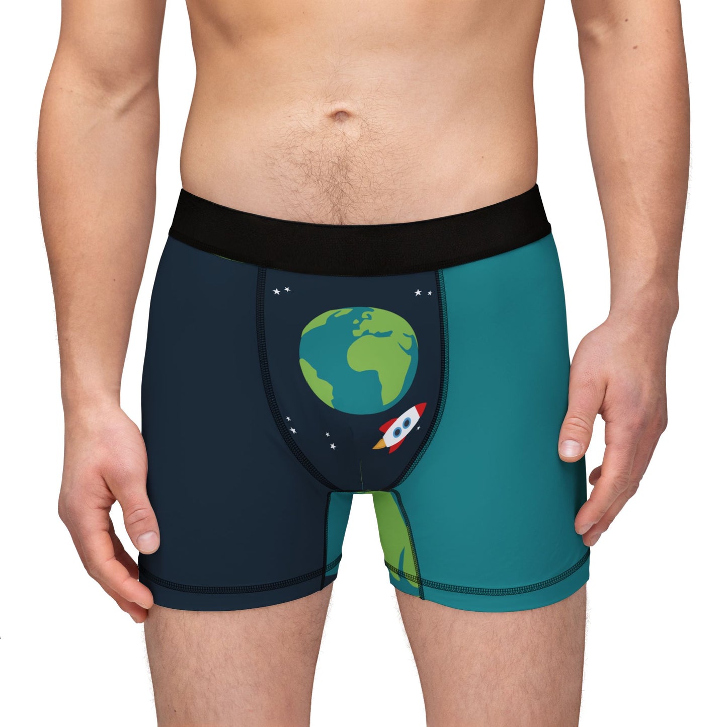 Fuel the Launch | Men’s Boxers with Rocket Print | Start Every Day with a Lift-Off