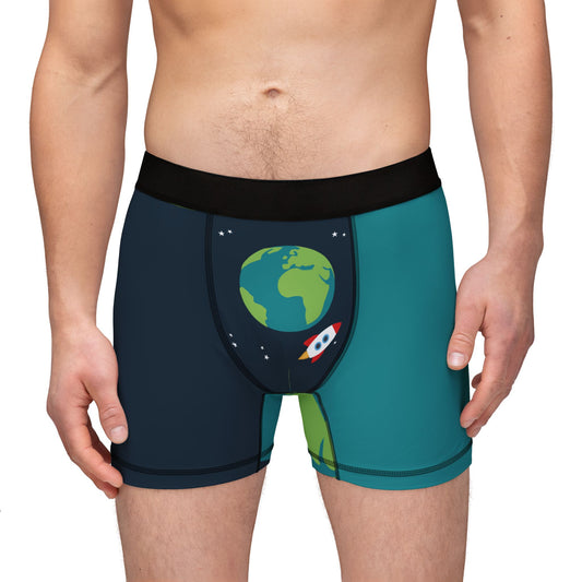 Fuel the Launch | Men’s Boxers with Rocket Print | Start Every Day with a Lift-Off