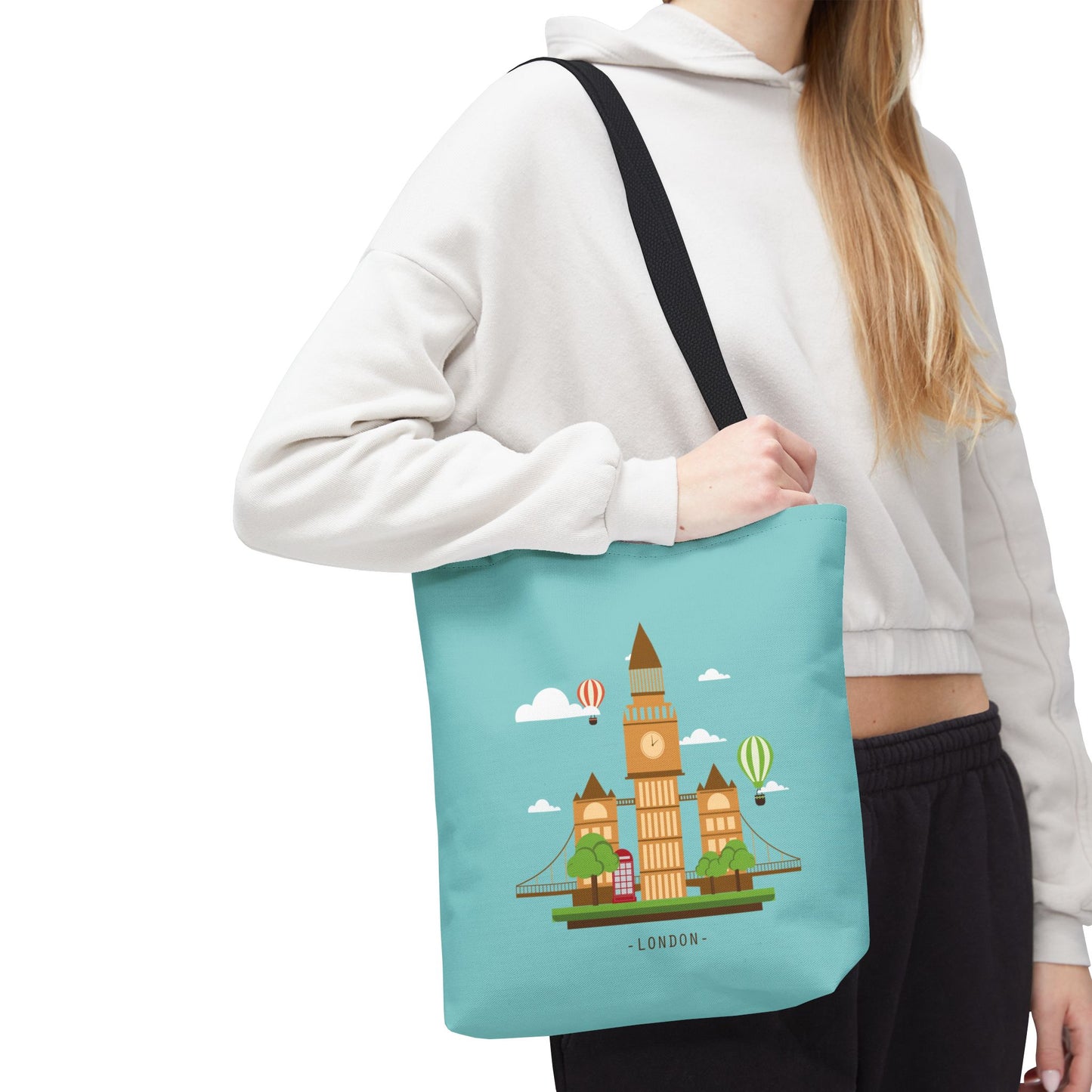 Timeless London Vibes | Artistic Tote Bag Inspired by British Landscape & Classic Clock