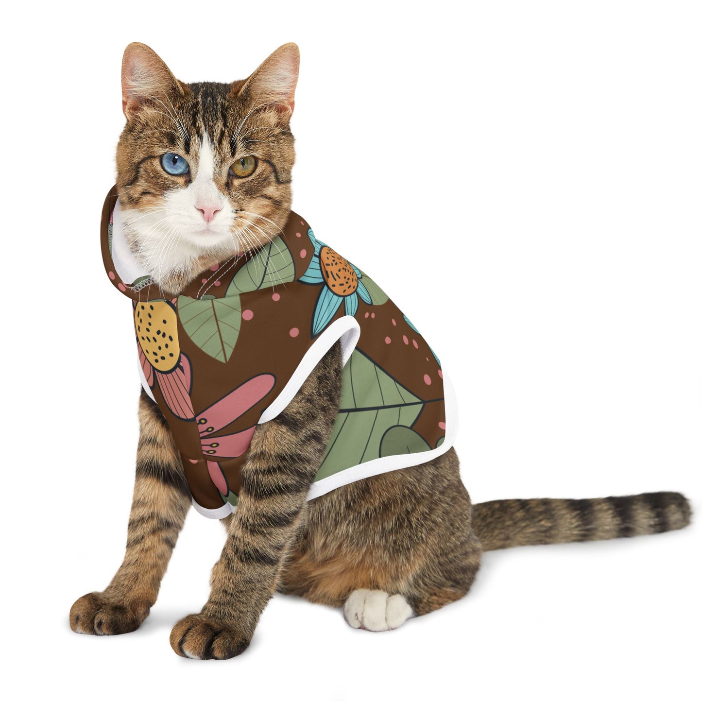 “Seamless Floral Elegance” Pet Hoodie | Classic Charm, Modern Fit