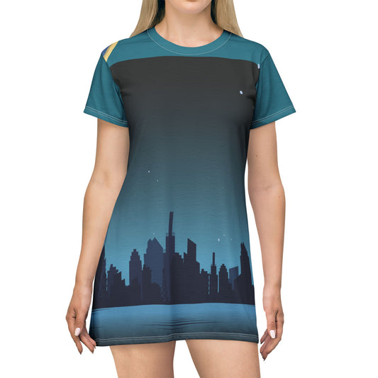 Midnight City Vibes | Night City Art T-Shirt Dress