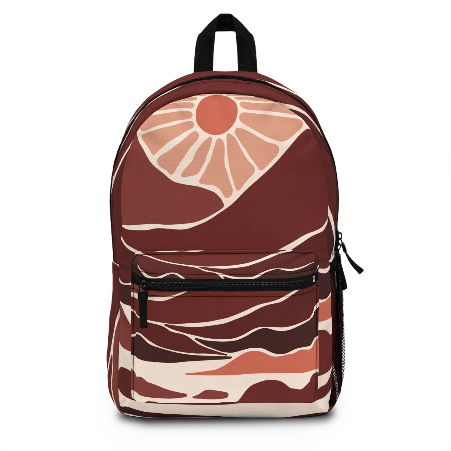 SolMori Backpack | Abstract Sun & Mountain Minimalist Pack