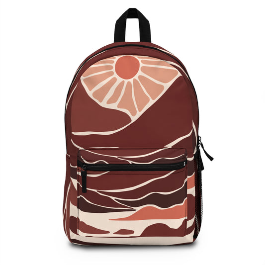 SolMori Backpack | Abstract Sun & Mountain Minimalist Pack