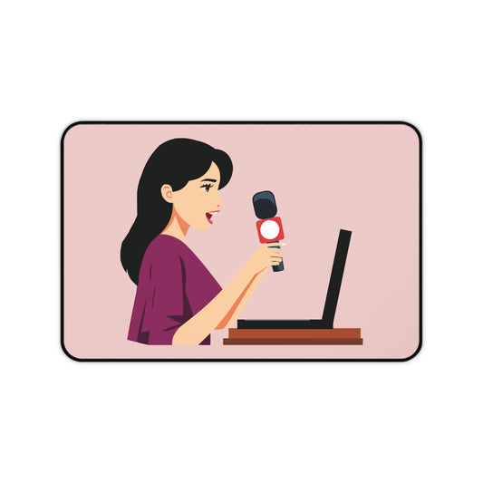 The Confident Girl On Stage | Artistic Desk Mat | Celebrate Modern Women