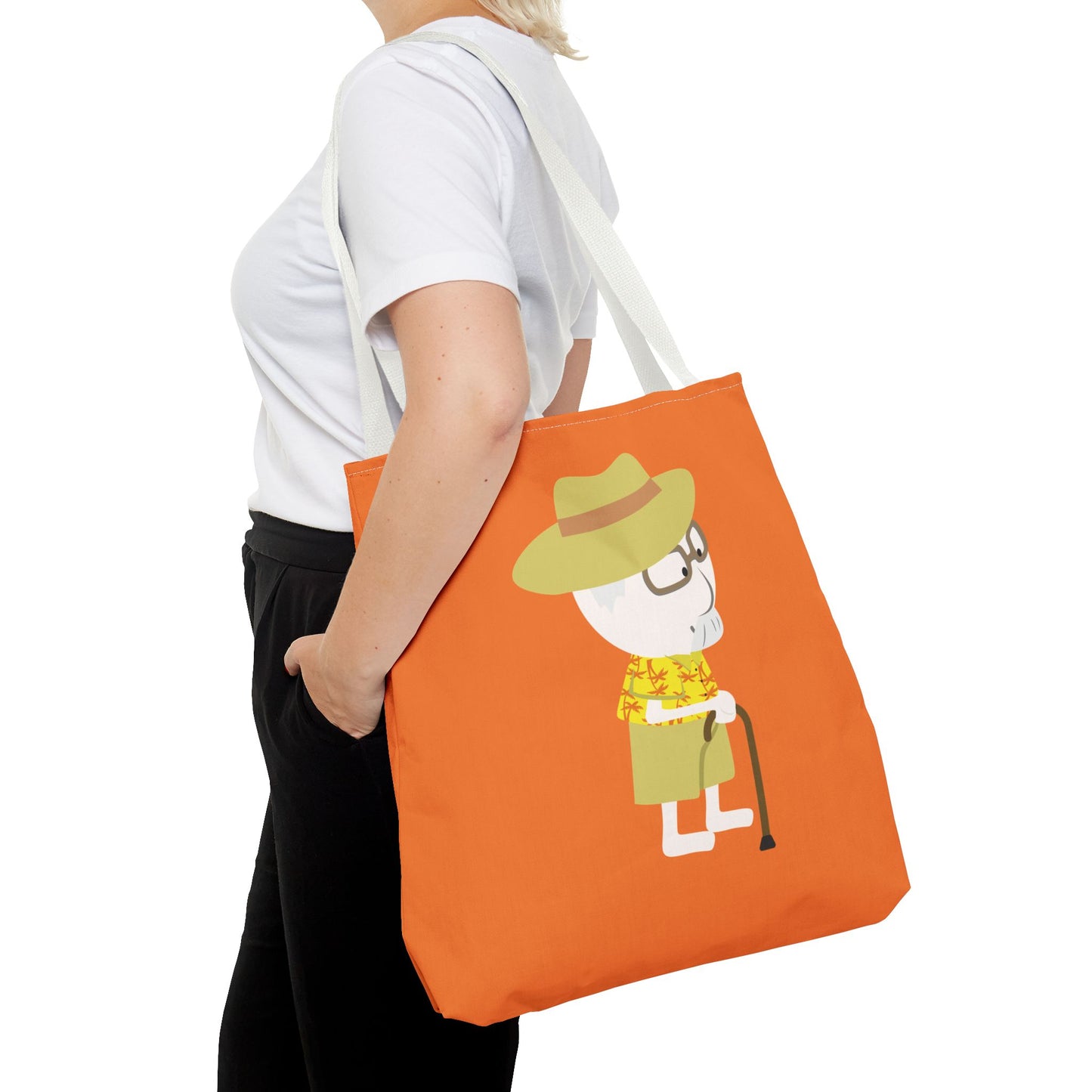 Minimalist Tote Bag | Grandpa with Cane | Artful & Whimsical