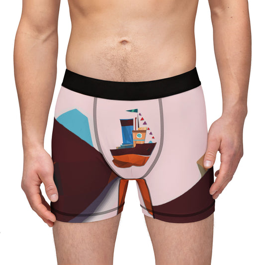 Sailing Geometry Freedom | Men’s Boxer Briefs with Geometric Sailboat Design