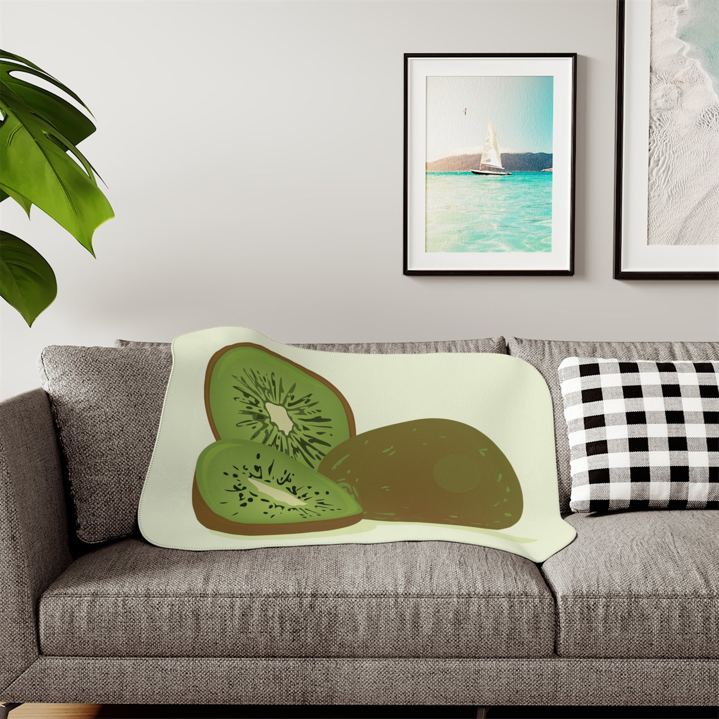 Hug a Kiwi Daily | Sherpa Blanket with Kiwi Print | Cozy – Fresh – Unique