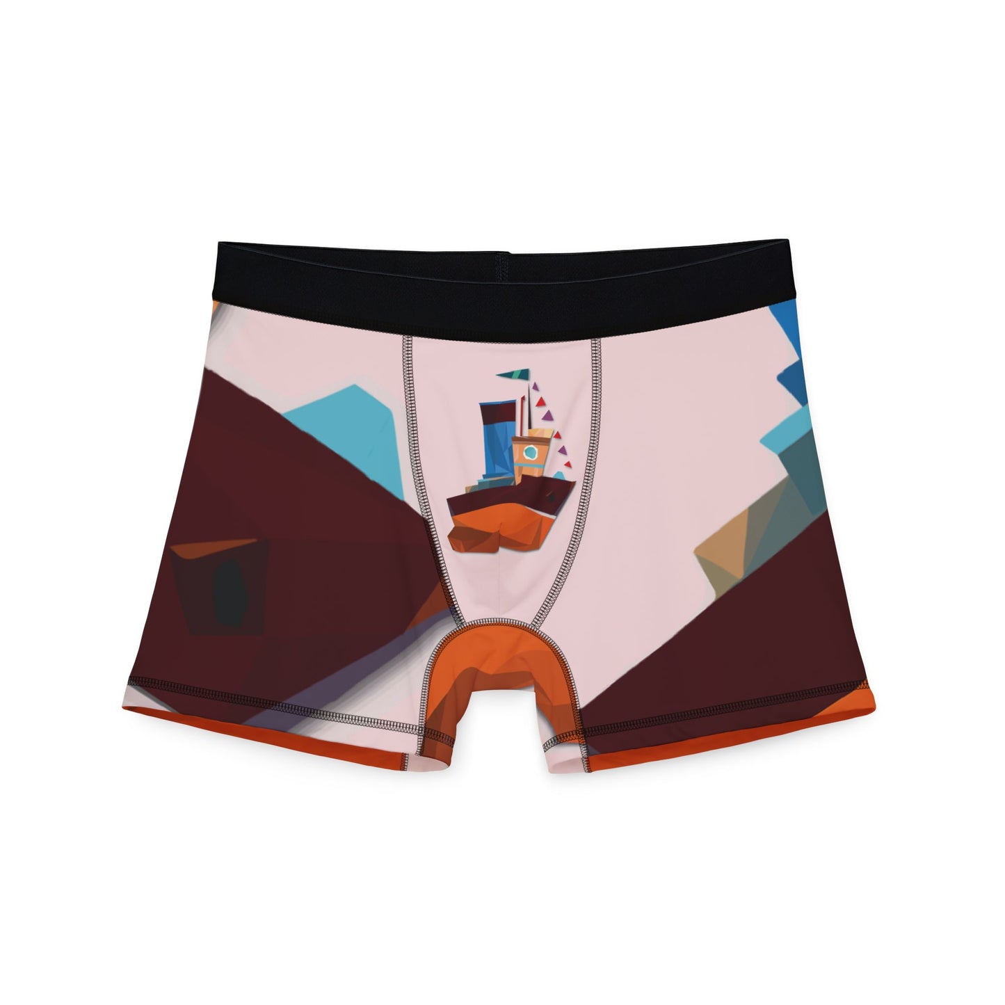 Sailing Geometry Freedom | Men’s Boxer Briefs with Geometric Sailboat Design