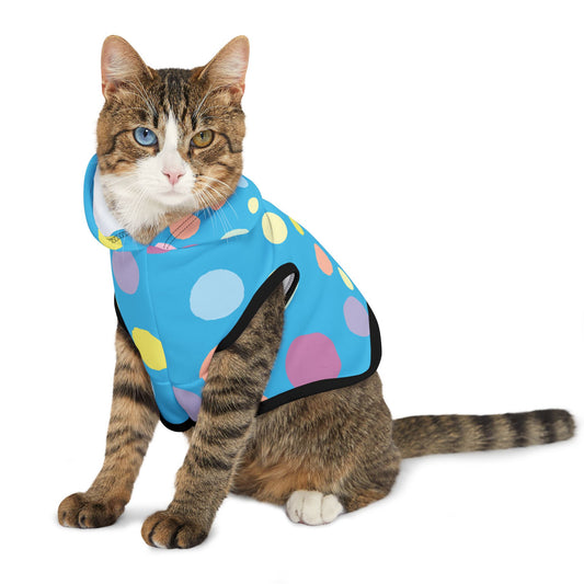Pet Hoodie | Cool Blue Geometry | Stylish Wear for Trendy Pets