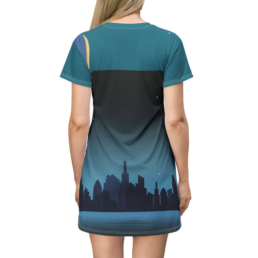 Midnight City Vibes | Night City Art T-Shirt Dress
