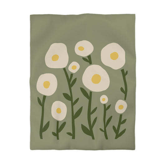 "Sunny Egg Bloom" Microfiber Duvet Cover | Cute & Minimalist Bedroom Vibes