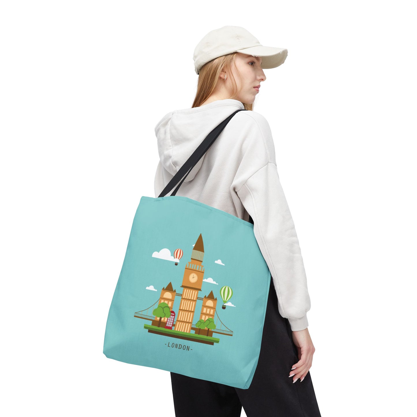 Timeless London Vibes | Artistic Tote Bag Inspired by British Landscape & Classic Clock