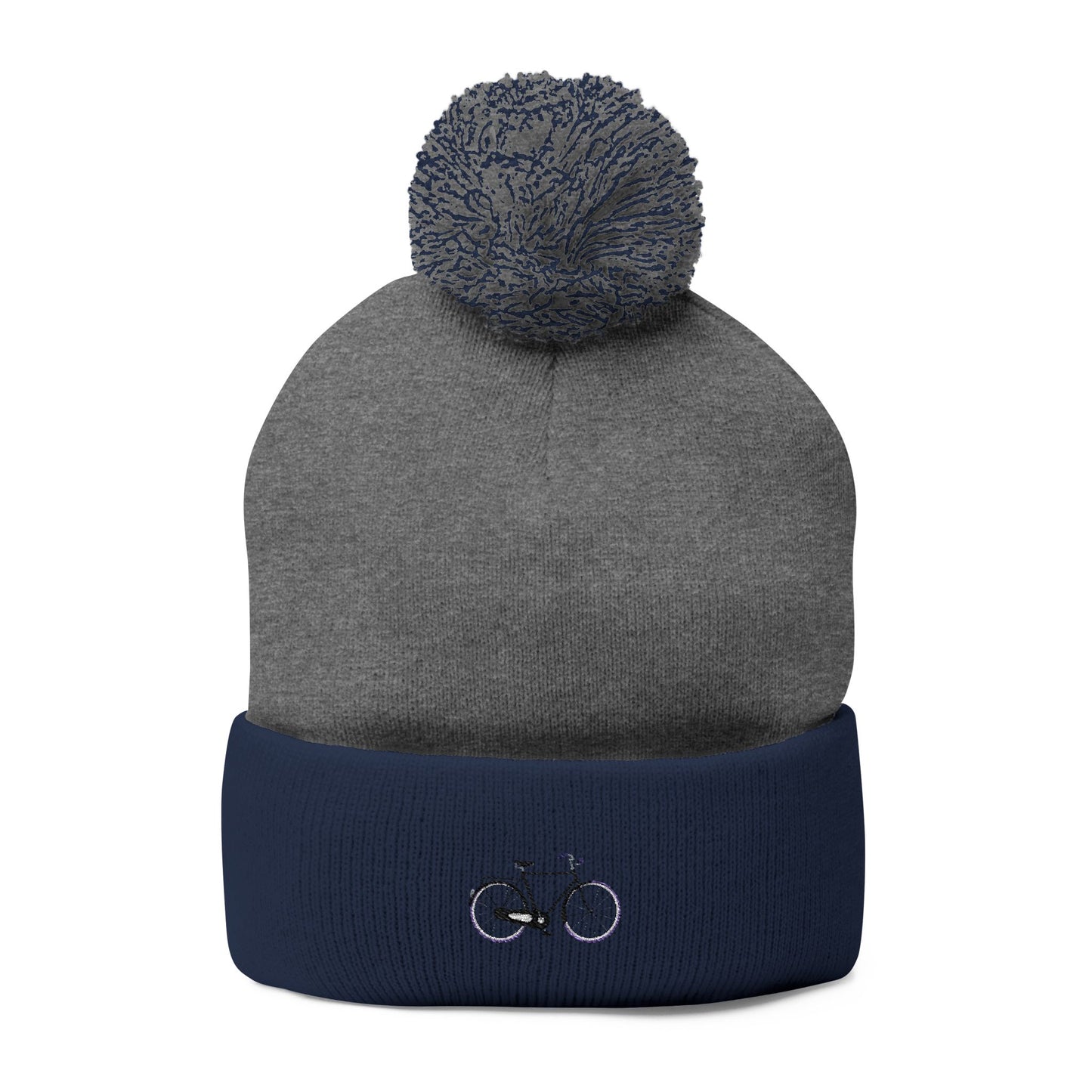 Freedom Bike | Artistic Embroidered Pom-Pom Knit Cap