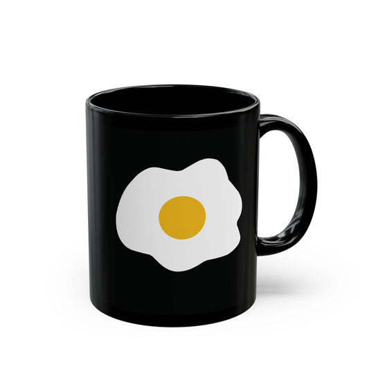 Sunny Breakfast | Black Ceramic Mug with Fried Egg Design