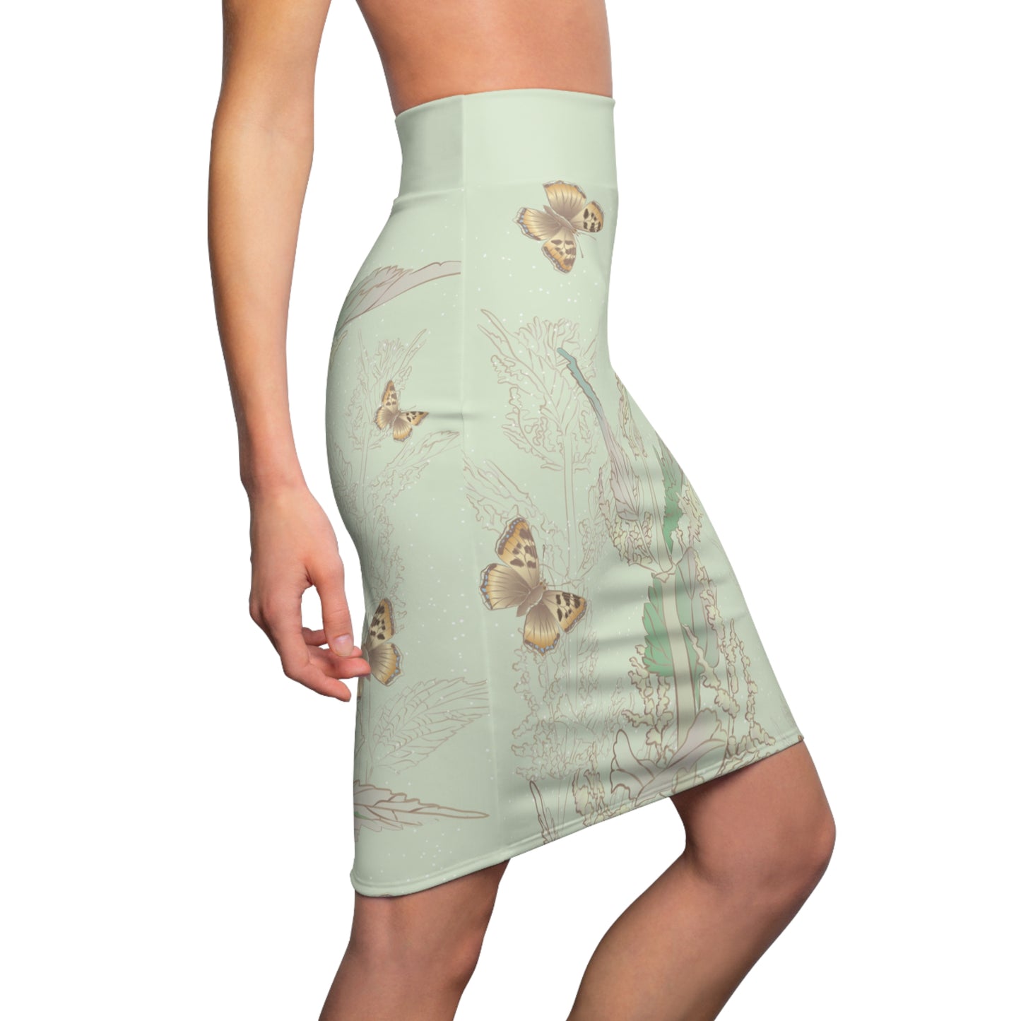 Nettle & Butterfly Pencil Skirt | Nature in Motion