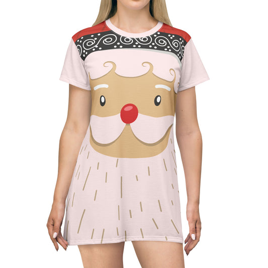 Santa Claus Vibes | Festive T-Shirt Dress for a Fun and Cozy Christmas Season