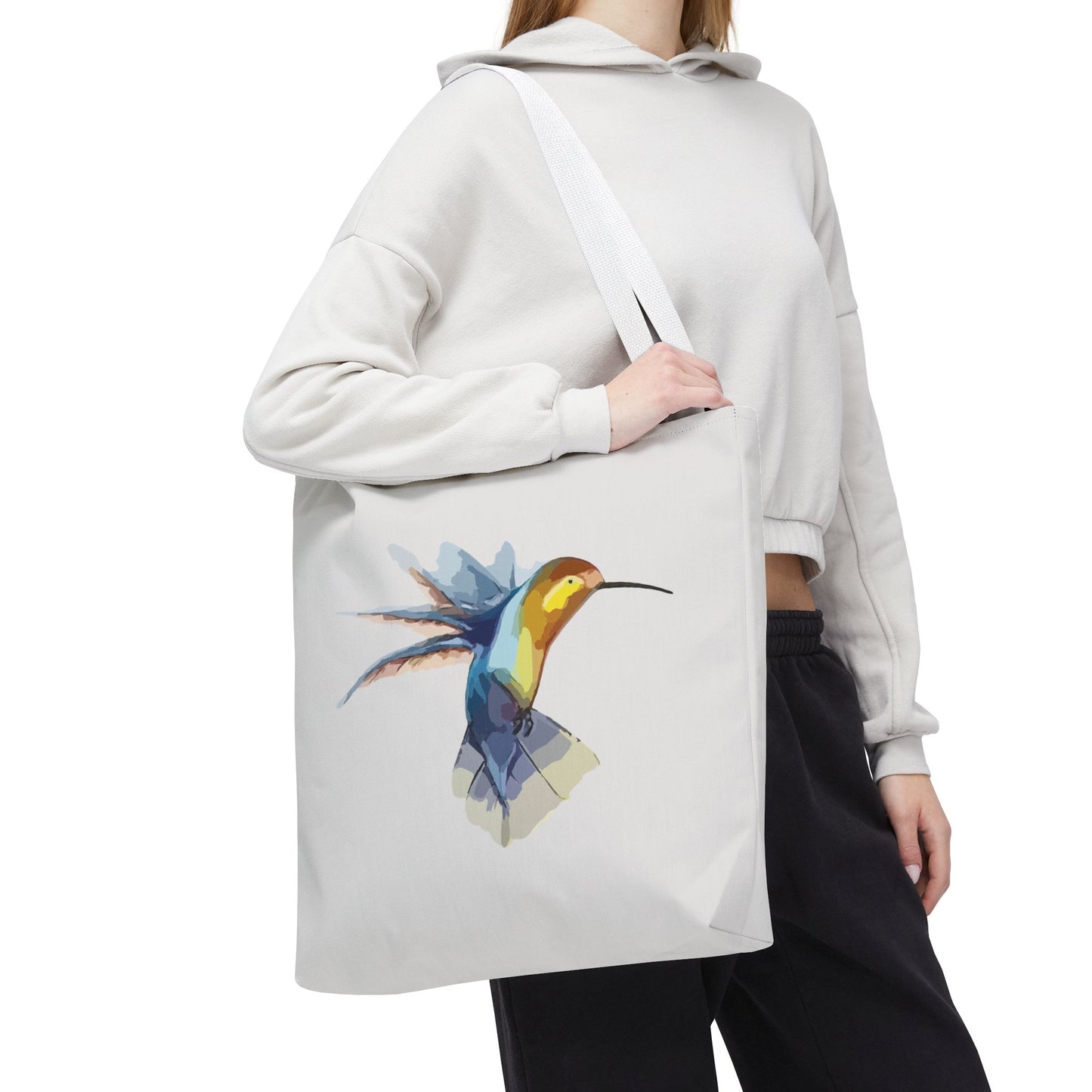 Hummingbird Art Flight | Artistic Hummingbird Tote Bag