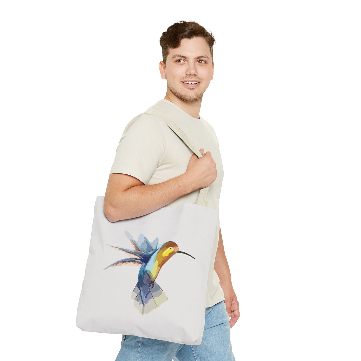 Hummingbird Art Flight | Artistic Hummingbird Tote Bag
