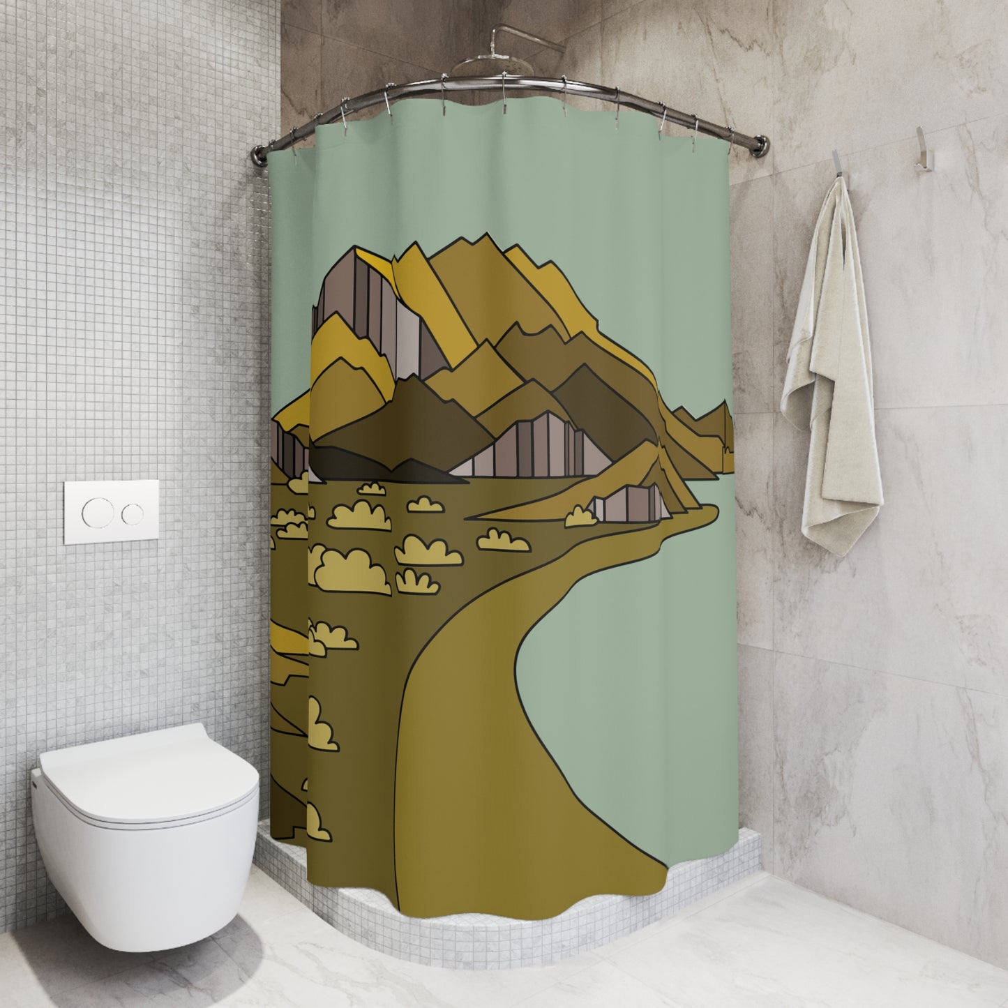 Wanderlust Escape View | Travel Landscape Inspired Shower Curtain