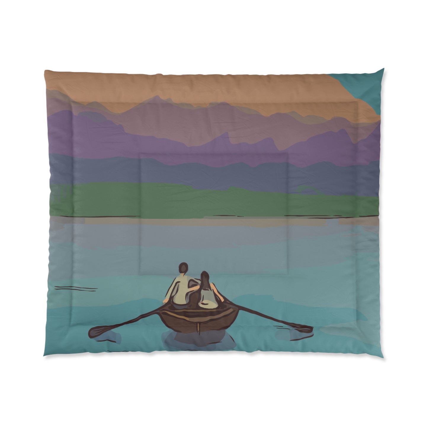 Love on the Lake | Romantic Rowing Duo | Dreamy Comforter for Peaceful Nights