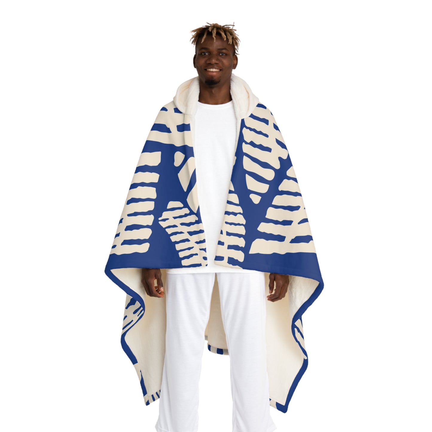 "Abstract Stillness" Hooded Sherpa Blanket | Cozy Elegance in Artistic Form