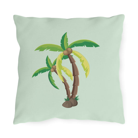 Palm Tree Outdoor Pillow | Tropical Island Vibe Decor