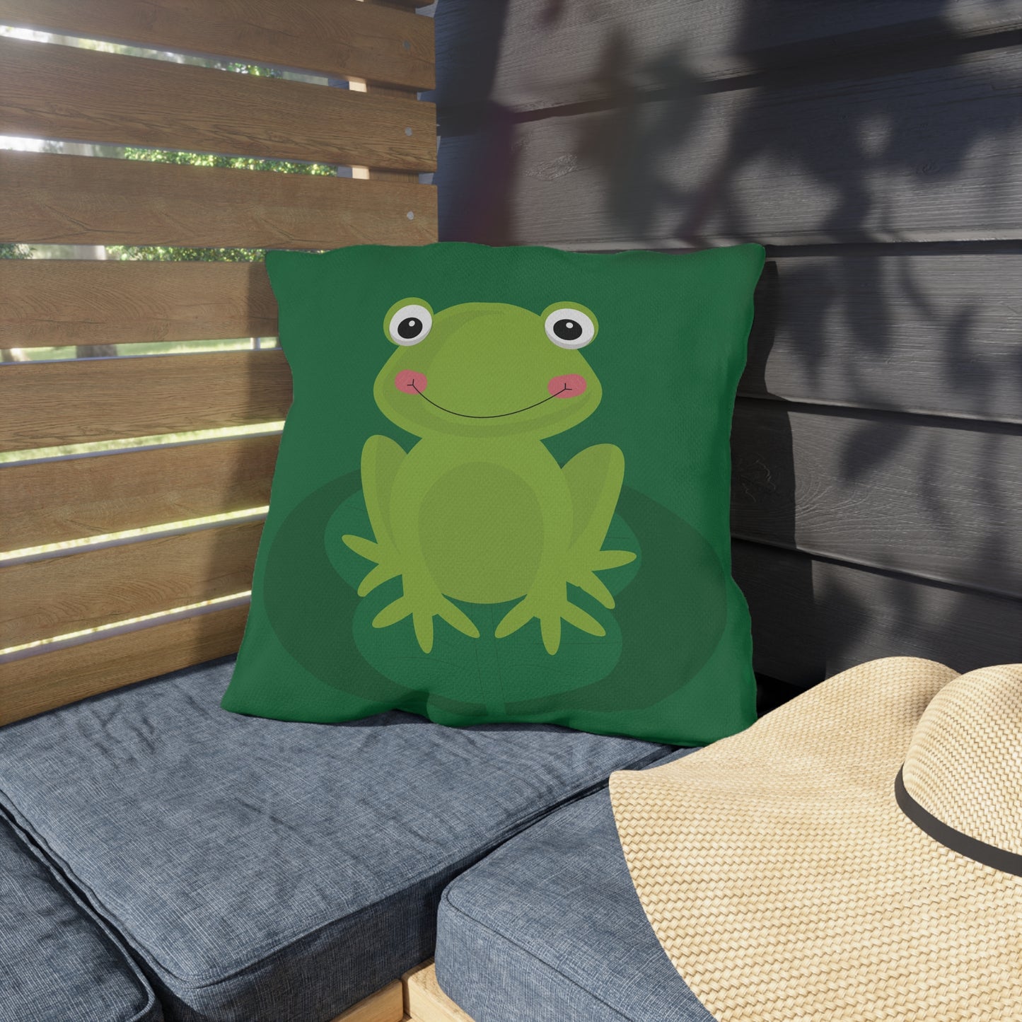 Green Frog Outdoor Pillow | Playful, Cute & Full of Personality