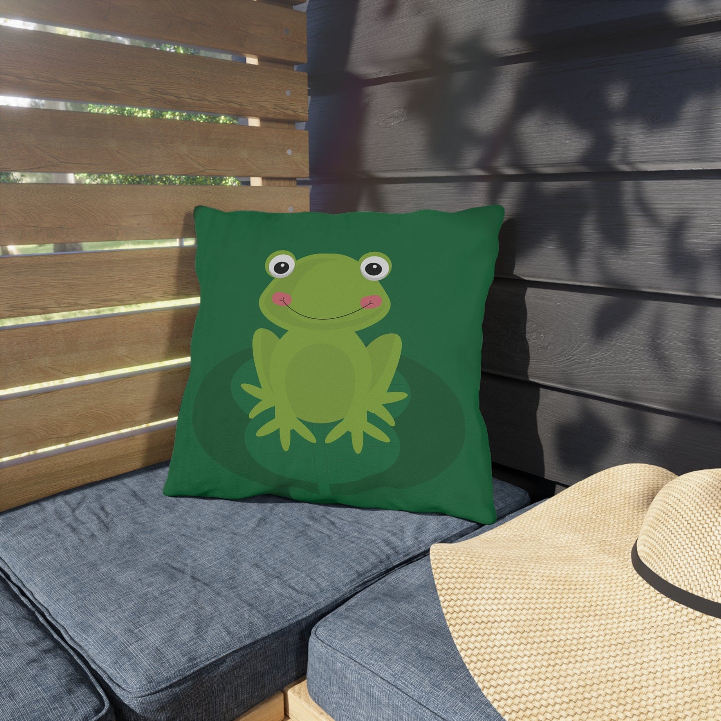 Green Frog Outdoor Pillow | Playful, Cute & Full of Personality