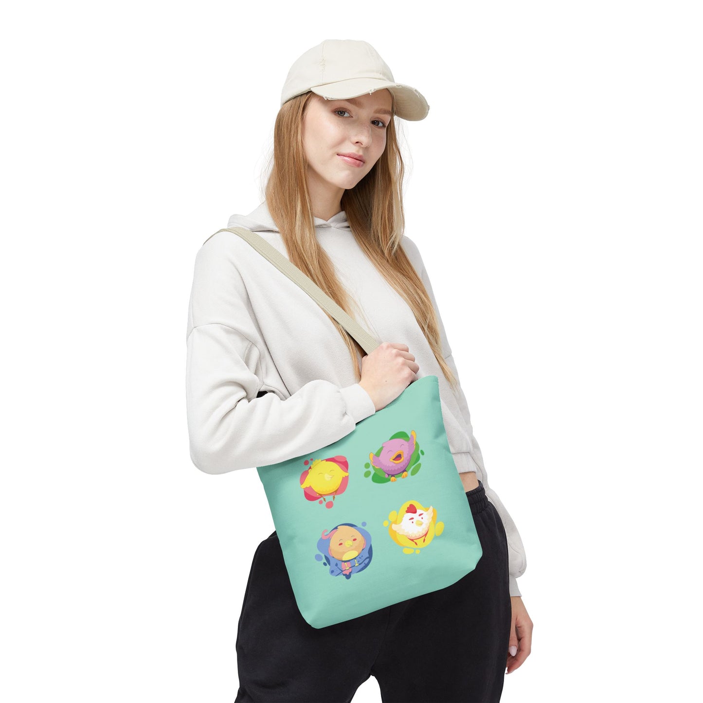 Happy Farm Friends | Cute Chicken & Parrot Tote Bag