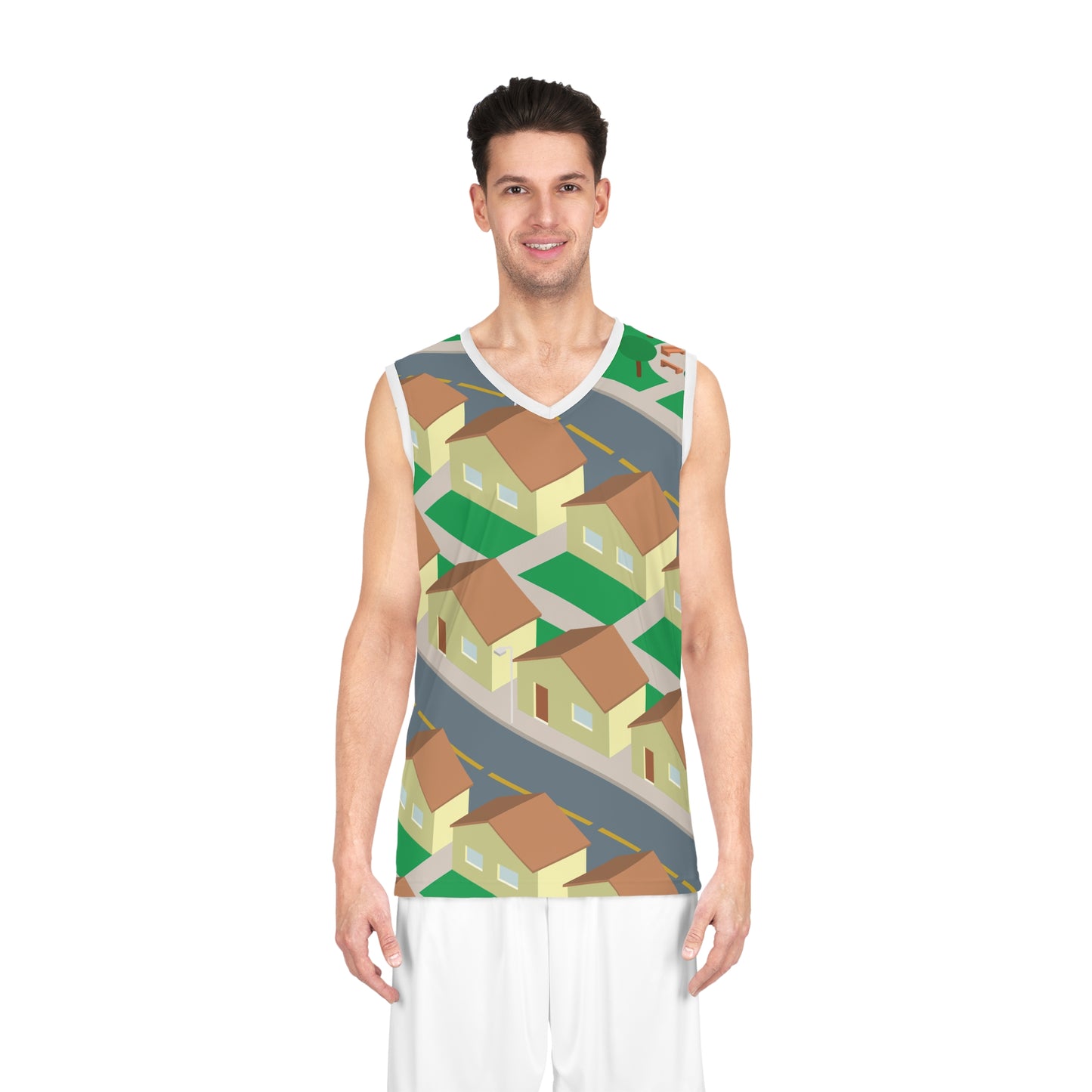 "Urban Townscape" Basketball Jersey | Street Art Meets Sport