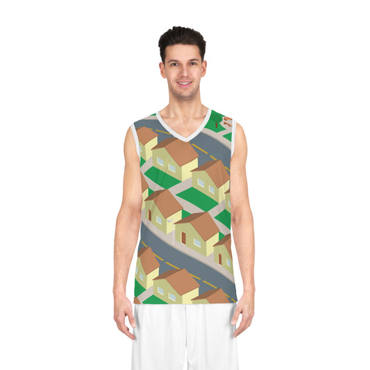 "Urban Townscape" Basketball Jersey | Street Art Meets Sport